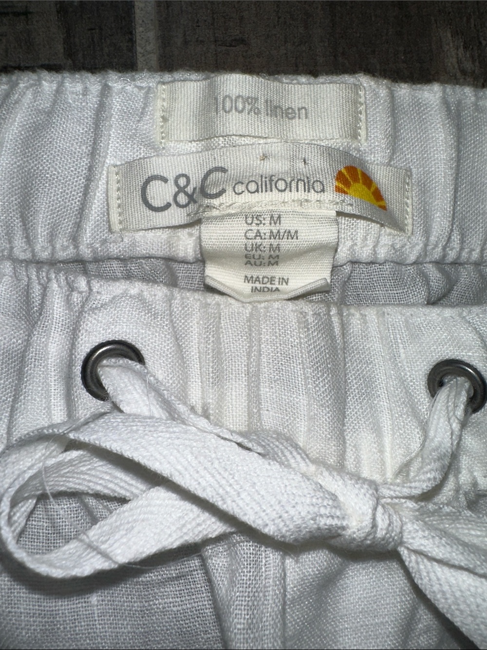 C&C California White Linen Joggers - Picture 2 of 6